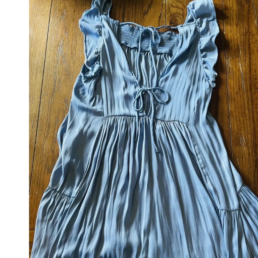 Free People blue mini dress - Picture 2 of 6